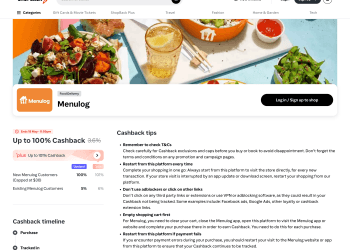 ShopBack: Menulog – Get Up to 100% Cashback