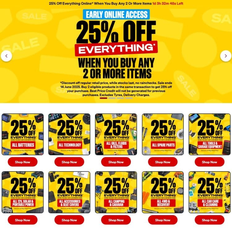 Supercheap Auto 25% off