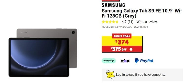 Samsung Galaxy Tab S9 FE at JB Hi-Fi