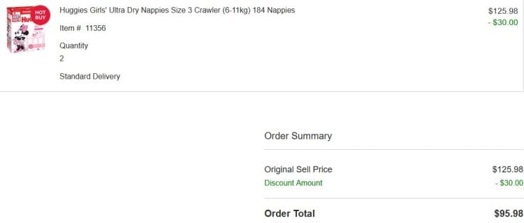 Costco: Huggies Nappies $48 with delivery