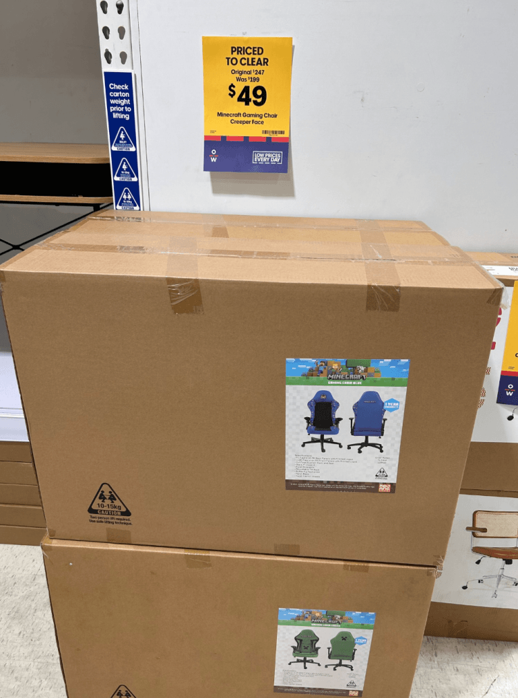 Officeworks (Guildford): Minecraft Gaming Chair $49