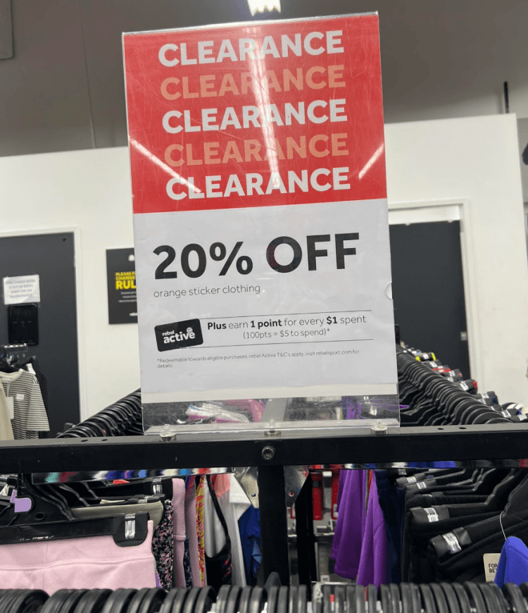 Rebel Sport (Plenty Valley): further 20% off orange sticker clearance