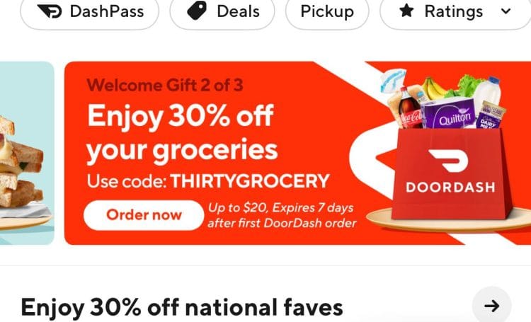 DoorDash THIRTYGROCERY