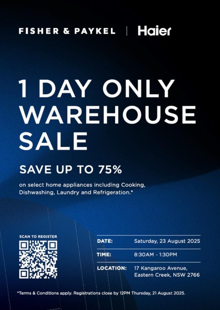 Fisher & Paykel (NSW): warehouse sale up to 75% off