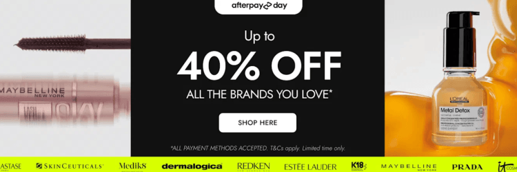 Adore Beauty: Afterpay Day 40% off select brands