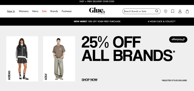 Glue: Afterpay Day 25% off all brands