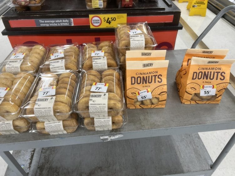 Coles (Carrum Downs): end of day donut markdowns 55c