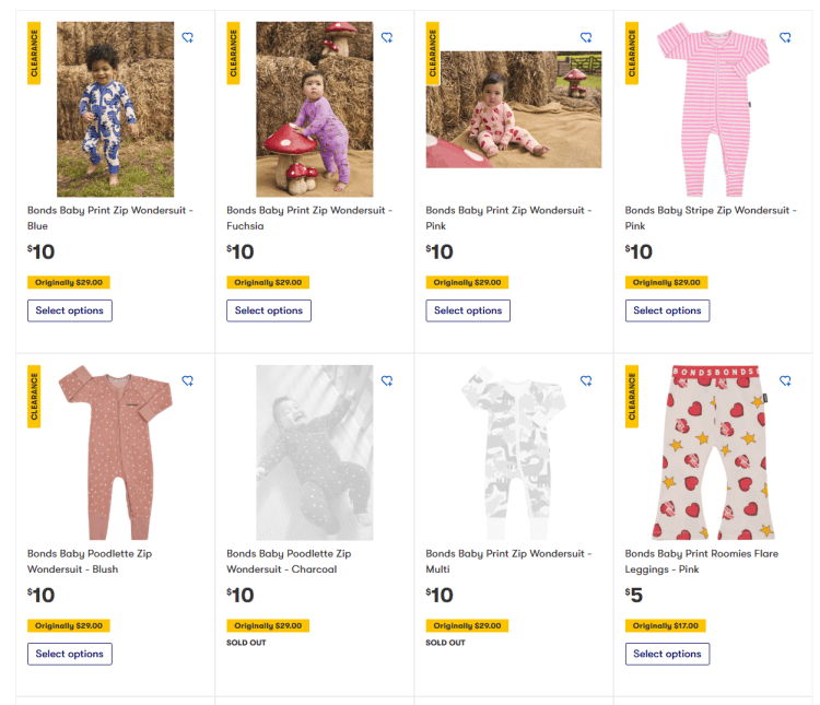 Big W: Bonds Baby range $10 clearance