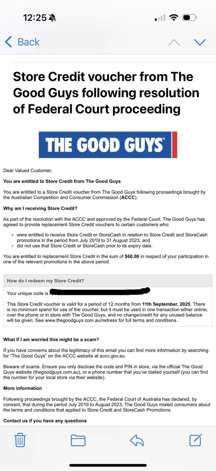 The Good Guys store credit vouchers after ACCC proceedings