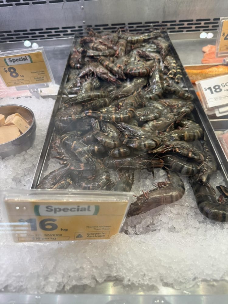 Woolworths: Thawed XL tiger prawns $16