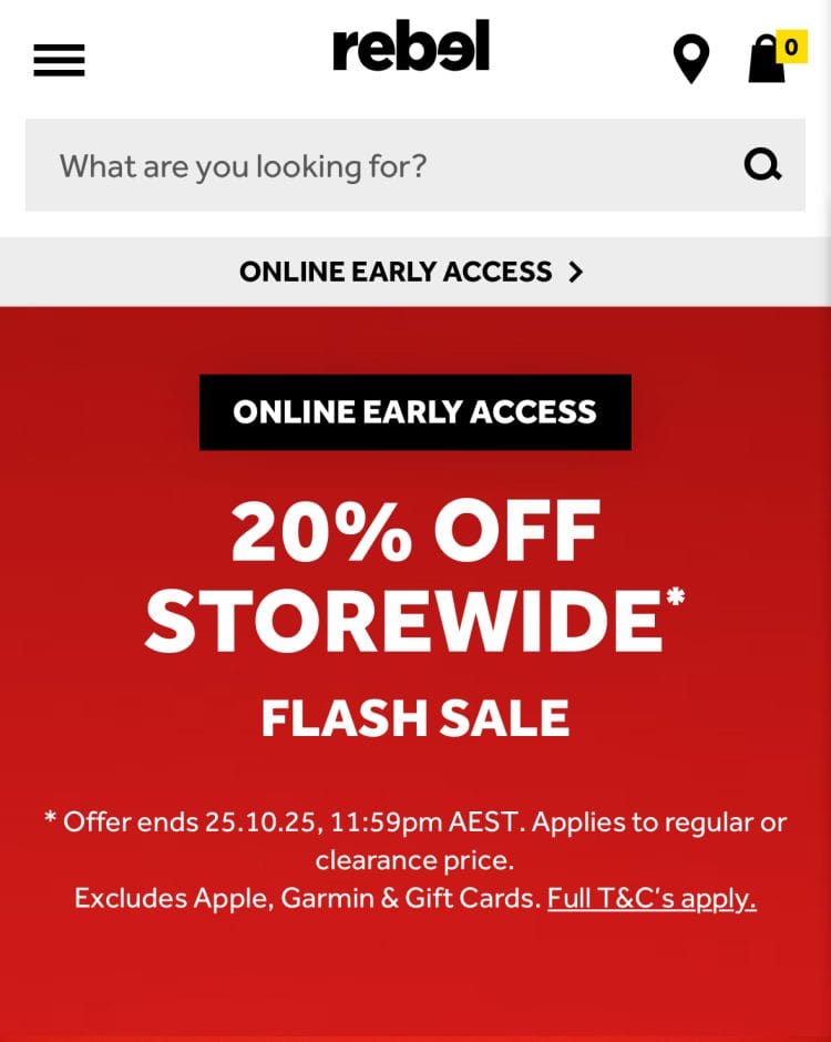 Rebel: 20% Off Storewide