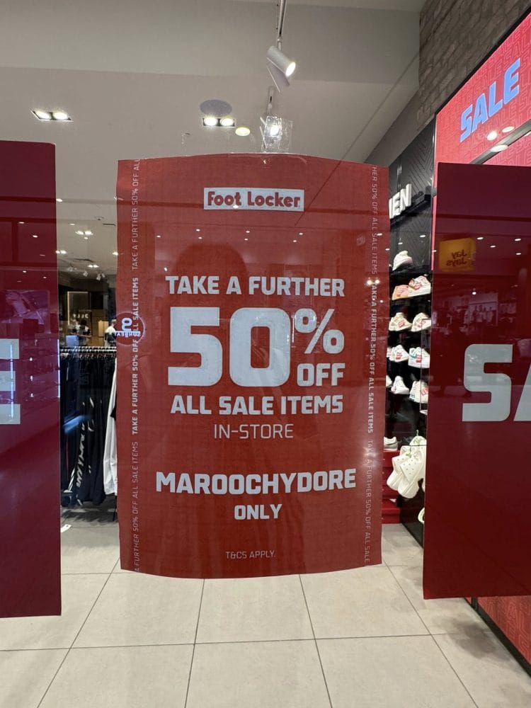 Foot Locker (Maroochydore): take a further 50% off all sale items