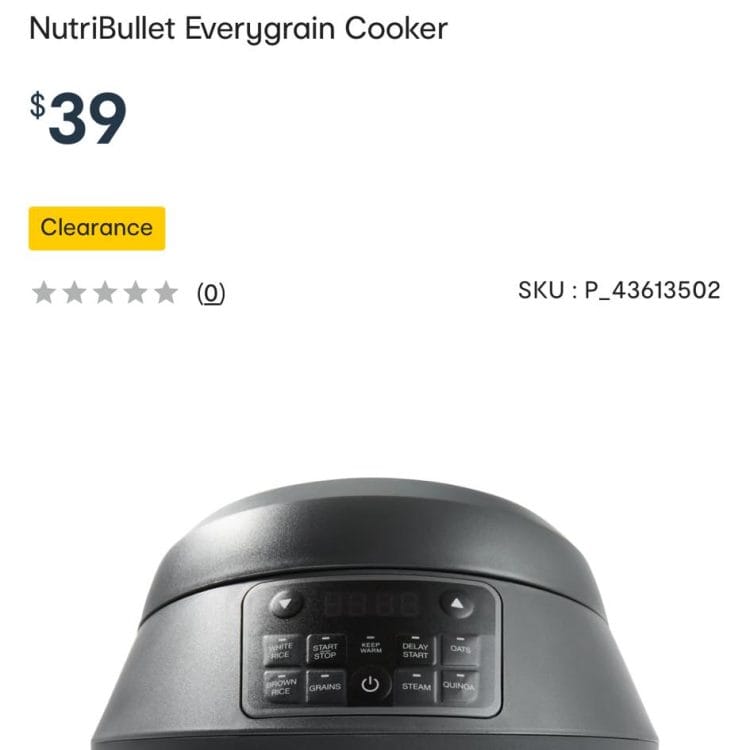 Kmart: NutriBullet Everygran Cooker clearance for $39
