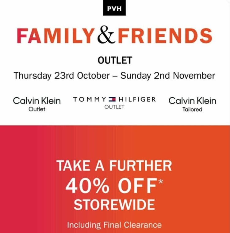 Tommy Hilfiger: Family and Friends Outlet – take a further 40% off