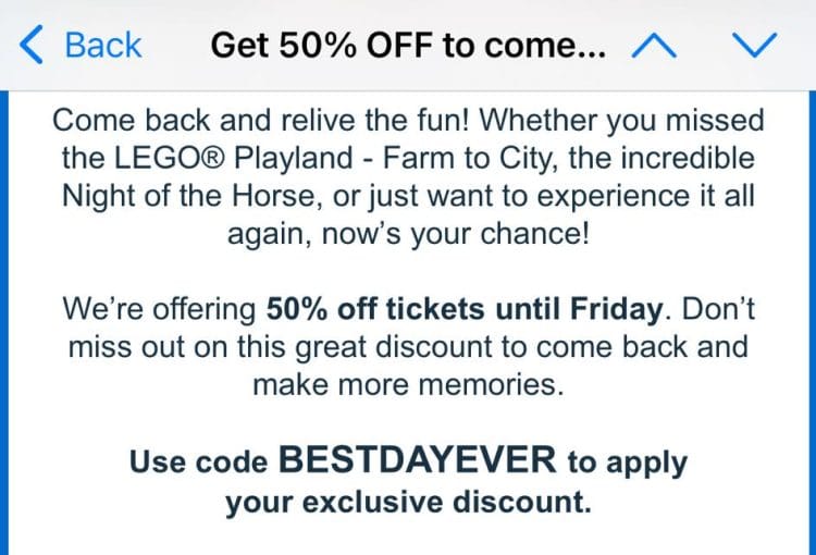 Melbourne Royal Show: 50% off coupon