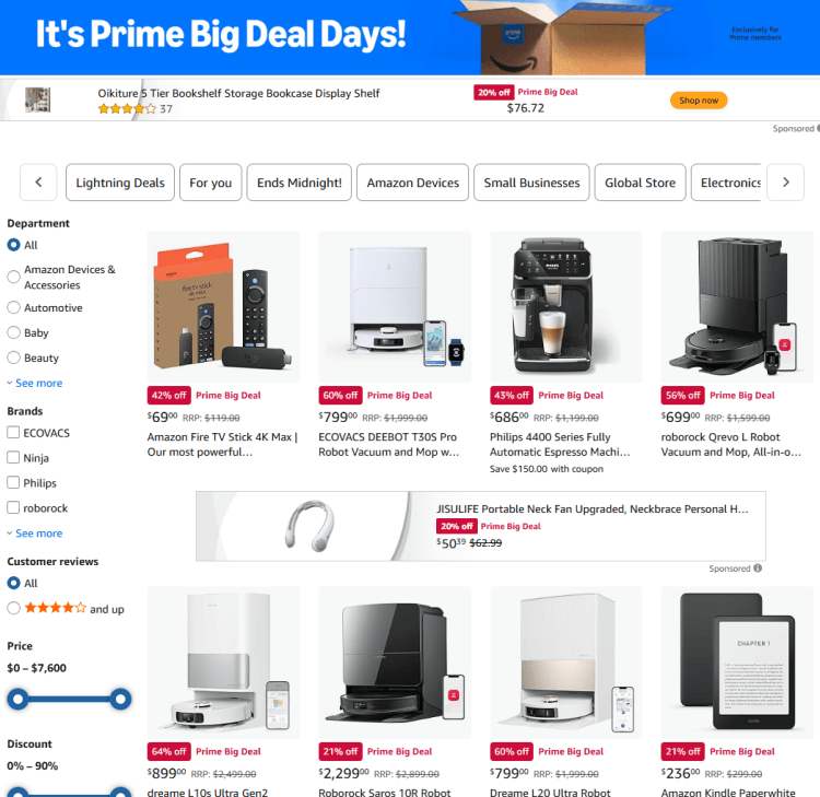 Amazon: Prime Big Deal Days on now