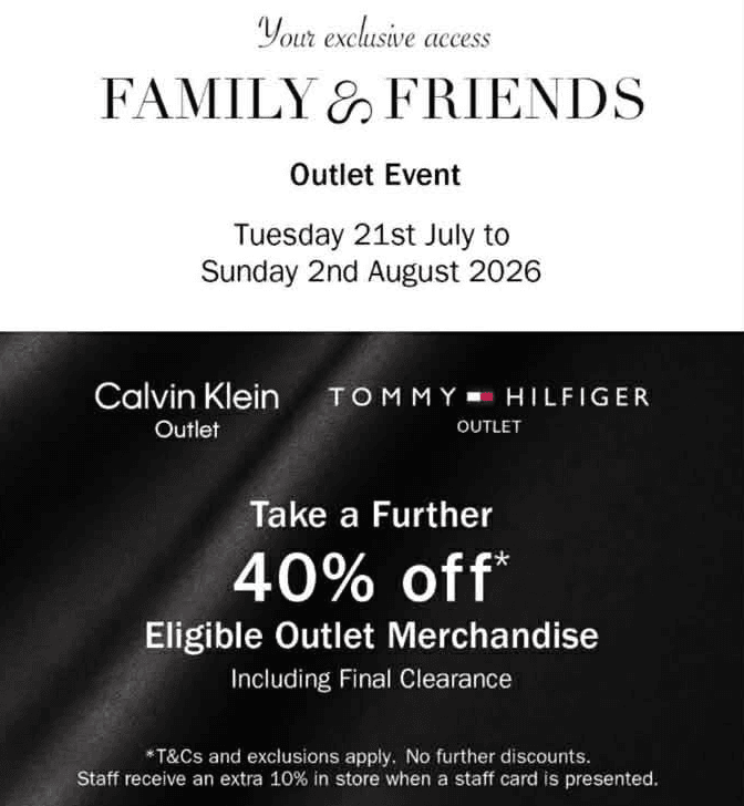 PVH Friends and Family Outlet Event