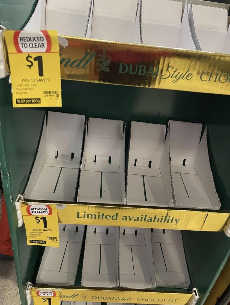 Coles: Lindt Dubai Style Chocolate $1
