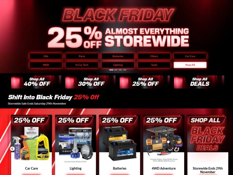 Repco: Black Friday Sale 25% off almost everything storewide