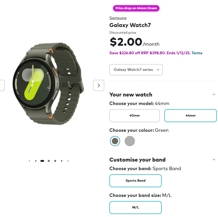 Optus: $625 off the Galaxy Watch7