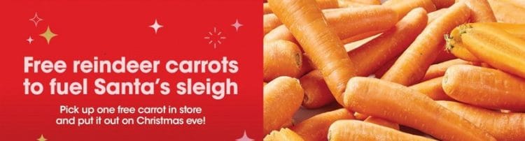 Coles: free (one) reindeer carrots