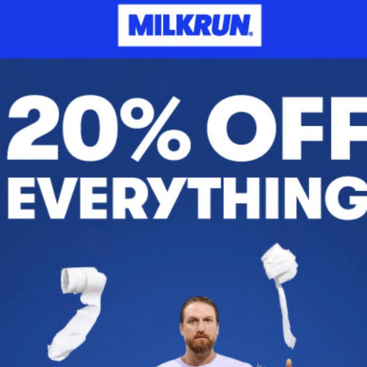 Milkrun: 20% off everything coupon code