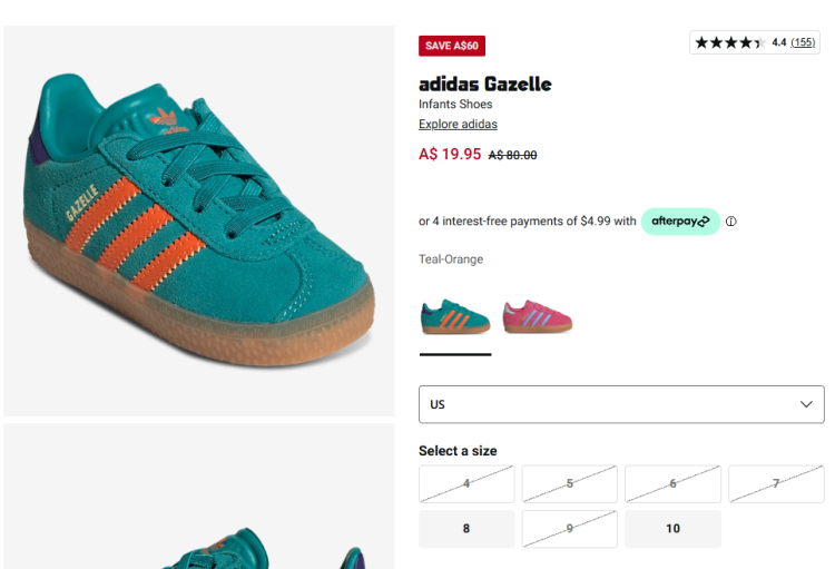 Foot Locker: adidas Gazelle infant shoes $19.95
