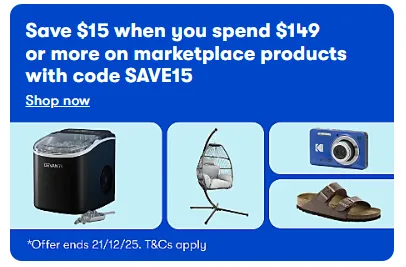 Big W: coupon save $15 when you spend $149 or more