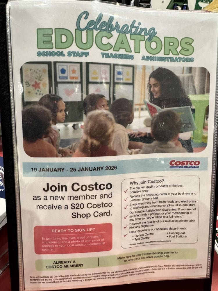 Costco: Educators receive a $20 shop card