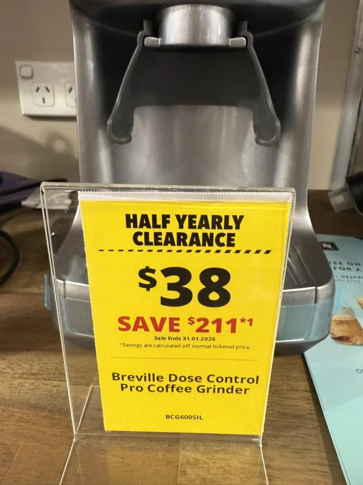Harvey Norman: Breville Pro Coffee Grinder $38 (pricing error)