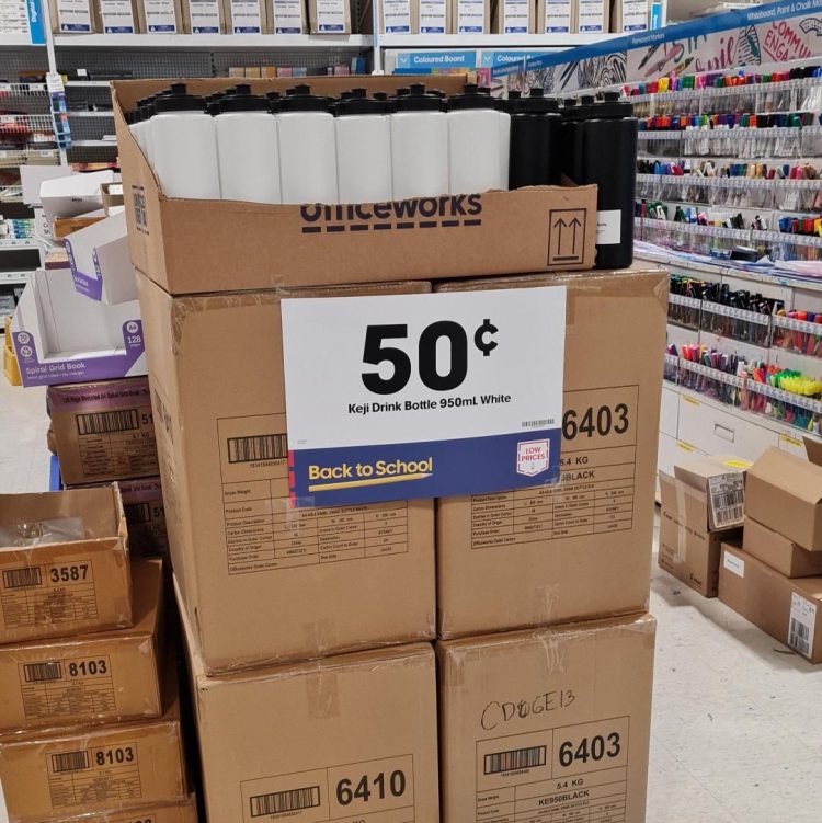 Officeworks 50c Keji Drink Bottles