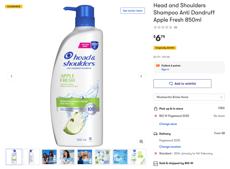 Big W Head and Shoulders Clearance