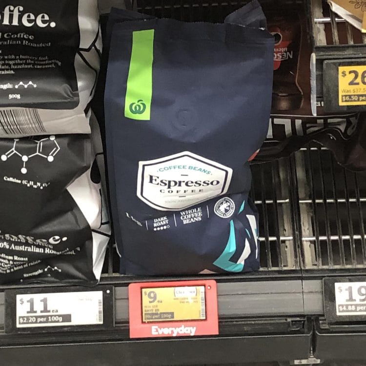 Woolworths: Coffee Beans was $18, now $9