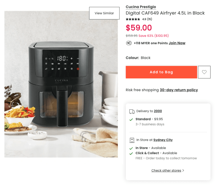Myer 4.5L Air Fryer