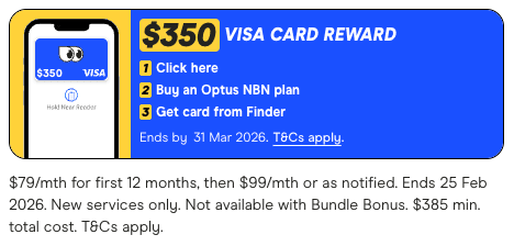 Finder Optus reward deal