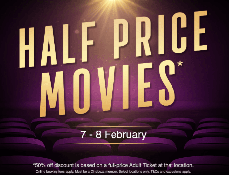 Event Cinemas Half Price Movies 7 February