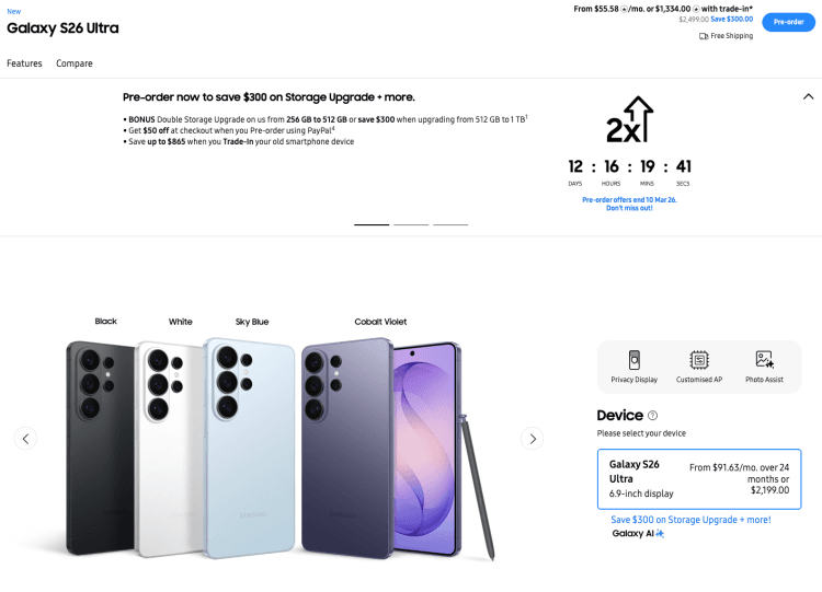Samsung Galaxy S26 Pre-Order