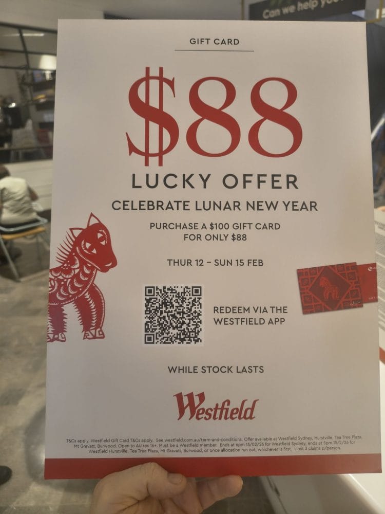 Westfield Lucky 88 Gift Card