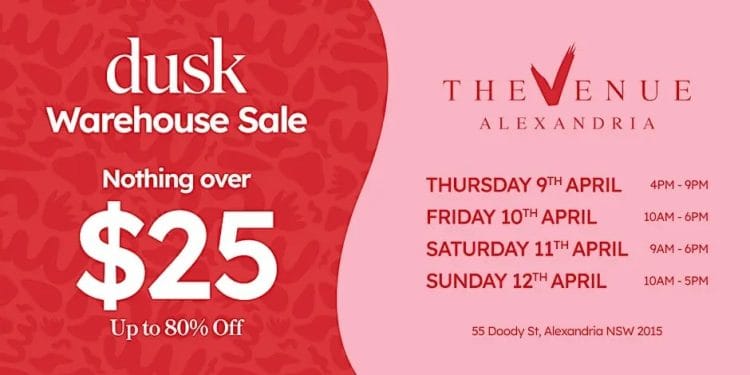 Dusk Warehouse Sale Sydney