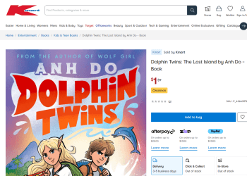 Kmart: Dolphin Twins by Anh Do – was $9, now $1