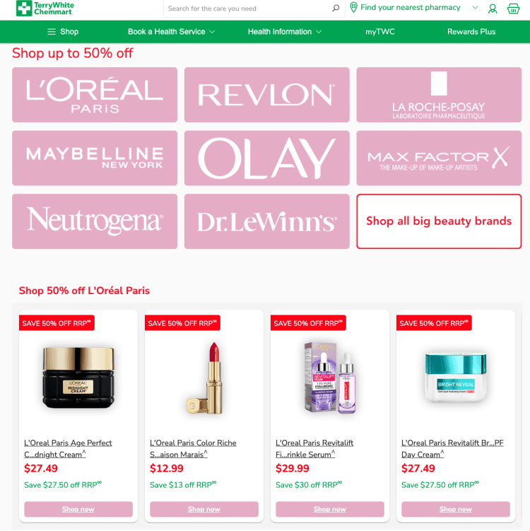 TerryWhite Chemmart Beauty Sale 2026