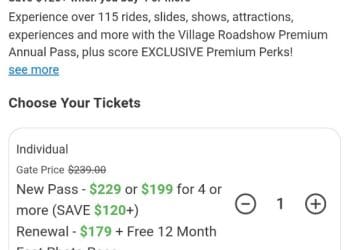 Village Roadshow Premium Annual Pass discount