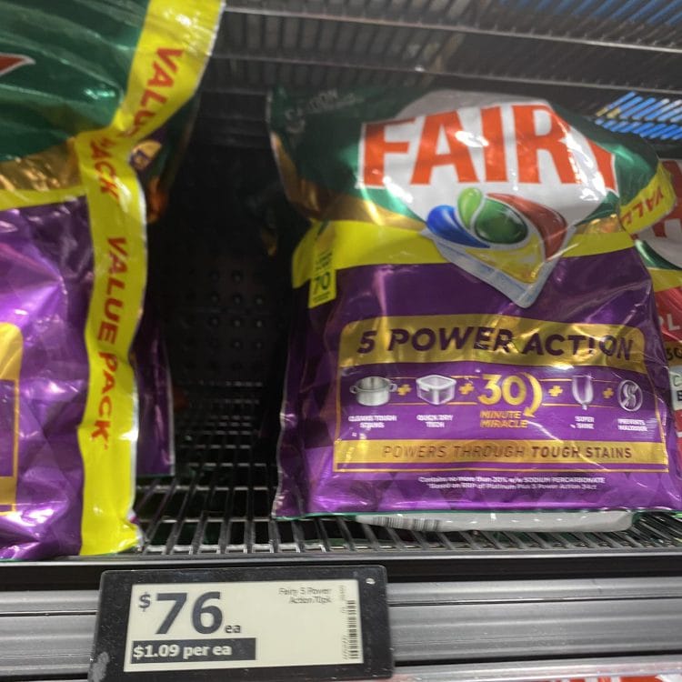 Woolies $76 diswasher tablets