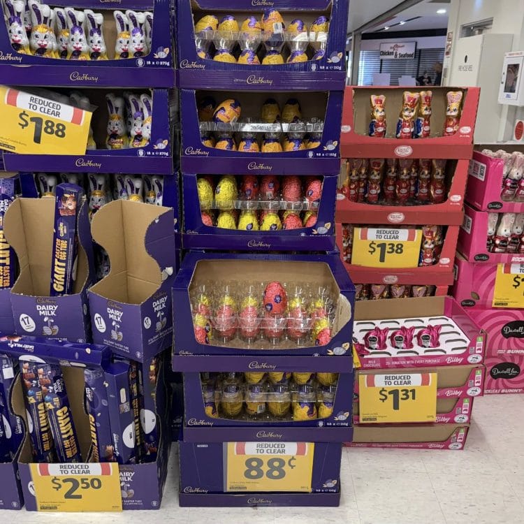 Coles (Mt Sheridan): chocolate eggs 88c