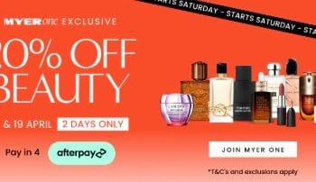 Myer 20% off Beauty Weekend