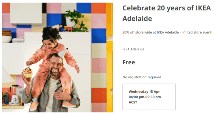 Ikea Adelaide 20% off