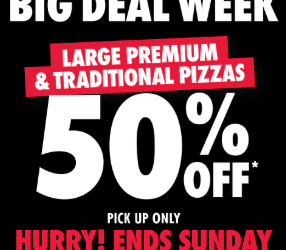 Dominos Pizza 50% off Code