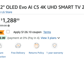 Amazon: LG 42″ OLED Evo AI C5 TV $1161.90