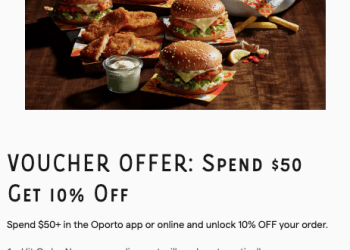 Oporto Spend $50 get 10% off
