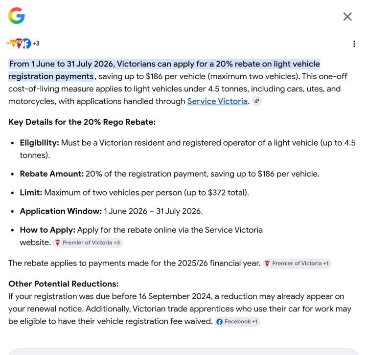 Victoria Rego Rebate 2026